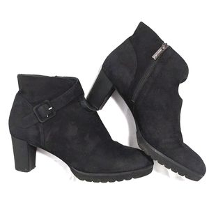 Sacha London Black Velvet Buckle Ankle Boots Women’s Size 10